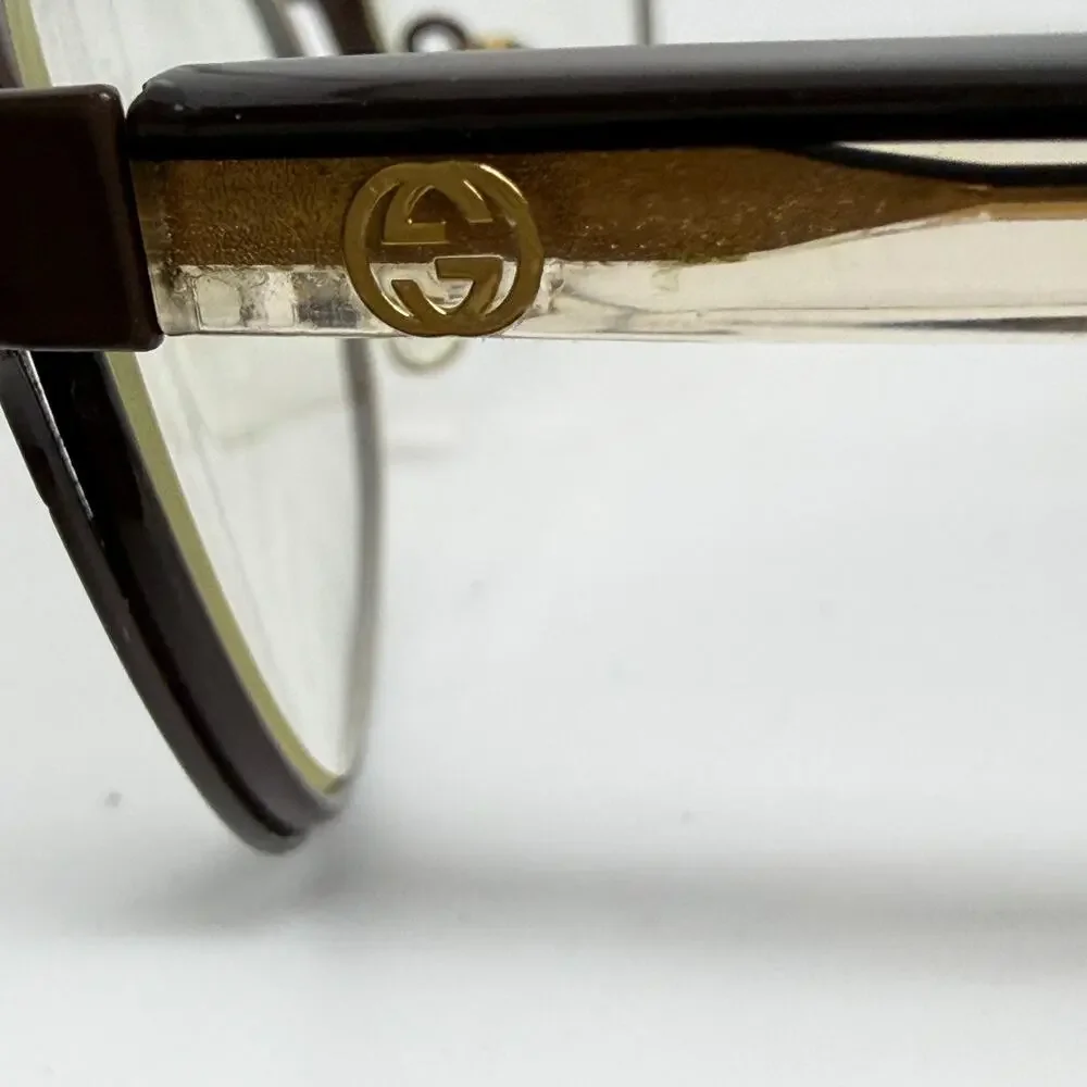 Gucci GG 1656 4sl Eyeglasses Frames‎ brown Gold Clear Full Rim 53-16 20519